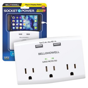 Bell & Howell - Socket Power 3 outlets Surge Protector - 1680 J - White - 1 of 1
