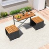 Tangkula Outdoor Convertible Bench 2-in-1 Transforming Picnic Table & Chairs Set w/ Storage - 2 of 4