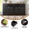 CIPACHO Black Fluted 63" Sideboard Buffet - 4 Doors 3 Drawers, Farmhouse Wood Storage for Living/Dining/Entryway - 2 of 4