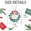 Christmas Necklaces for Women Xmas Wreath Pendant Necklace Holiday Jewelry Gift - 3 of 4