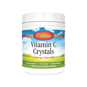 Carlson - Non-GMO Vitamin C Crystals, 2000 mg, Vitamin C Powder, Immune Support, Antioxidant - 1 of 3