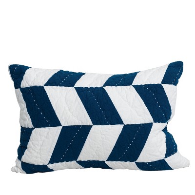 carol & frank 20" x 26" Herringbone Patch Indigo Standard Sham