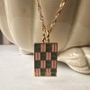 Checkmate Enamel Pendant Necklace in Gold, Rose Gold, Silver - Honeycat - 3 of 4