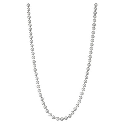 Tiara Sterling Silver 20" Thick Men's Beaded Chain Necklace