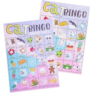 Juvale 36 Pack Cat Themed Bingo Cards for Girls Birthday Party, Pet Kitten Themed Game. 5x7 inches - 1 of 4