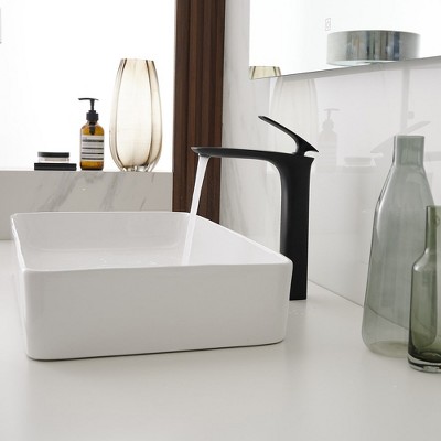 Matte Black Single Handle Vessel Sink Faucet
