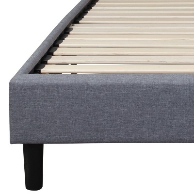 Elegant Full Double Light Gray Upholstered Bed with Tufted Headboard and Nailhead Trim