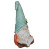 Alpine Corporation Gnome With Turquoise Hat Reading Book Décor: Ceramic Statue, Mythical Charm, Indoor/Outdoor Use - 2 of 4