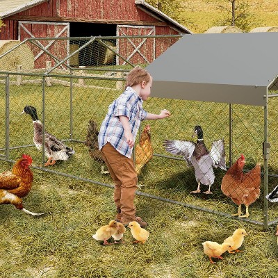 1 Set Metal Small Chicken Coop 120 X 40 X 40 Inches