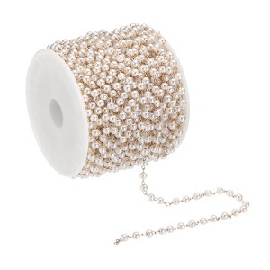 Unique Bargains Faux Pearl Beading Chain with Spool for DIY Necklace Bracelets - 1 of 4
