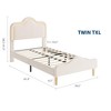 Upholstered Bed Frame with Adjustable Headboard and Footboard, Velvet Princess Platform Bedframe for Kids/Girls - 2 of 4