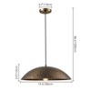 Rennnsan Lurvane 19"W 1-Light Dome Distressed Metal Industrial Dimmable Pendant in Gold - 3 of 4