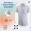 Galaxy By Harvic Men's Slim Fit  Short Sleeve Stretch Printed Dress Shirts - 4 of 4