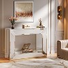 Hommoo Modern Mirrored Console Table Silver - 4 of 4