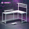 61.6" L Shaped Gaming Desk with Power Outlets & LED Lights, Computer Desk with Monitor Stand and CPU Shelf - 3 of 4