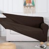 Home Mart Goods Chocolate Brown 3-Piece Set 4-Way Stretch Slipcover Sofa Loveseat & Armchair Cover Protector - 2 of 4