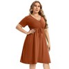 Women's Plus Size  A Line Flowy Party Midi Dresses - 3 of 4