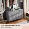 Fluted 6-Drawer Tall Dresser, Modern Wooden Storage Chest with Deep Drawers & Wide Top, Bedroom Organizer for Living Room, Hallway, Kids' Room - 3 of 4