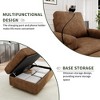 66.5"/74" Oversized Chaise Lounge Indoor Upholstered Deep Seat Reading Chair Phone Holder USB Living Room Apartment Bedroom - 4 of 4