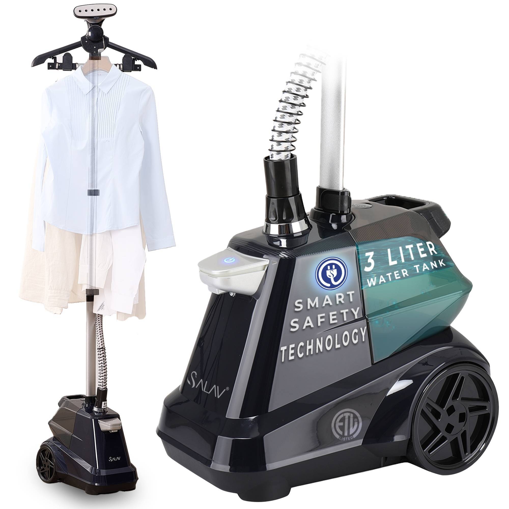 SALAV Commercial-Grade Smart Automatic Shut-off 1800W Standing Garment Steamer Navy