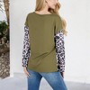 Anna-Kaci Women's Ribbed Knit Top with Leopard Print Contrast and V-Cut Design - 2 of 4