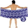 LA LEELA Men's SarongSwim Bath Pareo Aloha Wrap One Size Royal Floral - 4 of 4
