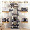 Lyngins 84.6" Multi-Level Cat Tree Tower, Sturdy Cat Tower with 3 Cat Houses, Sisal Cat Scratching Post & Cat Toys, Large Top Platform for 3-4 Cats - 2 of 4