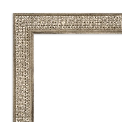 Trellis Silver Wood Rectangular Bathroom Wall Mirror