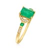 Ross-Simons 0.90 ct. t.w. Emerald Ring With Diamond Accents in 10kt Yellow Gold - 3 of 4