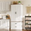 Whizmax Modern Kitchen Pantry Cabinet,Tall Wood Kitchen Storage Cabinets with Adjustable Shelves & 2 Doors & Drawers for Dining Room,Living Room - 2 of 4