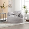 Bean Bag Chair Modern with Three Throw Pillows for Living Room 50in Wide-3irtyhousy - 2 of 4