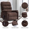 Electric Power Lift Recliner Armchair with Heat and Massage, Dual Motor Chenille Reclining Chairs with Infinite Position, Remote Control - Koiai - 3 of 4