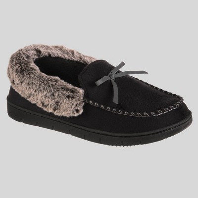 Isotoner Women's Recycled Microsuede Slippers - Black 7-8 : Target