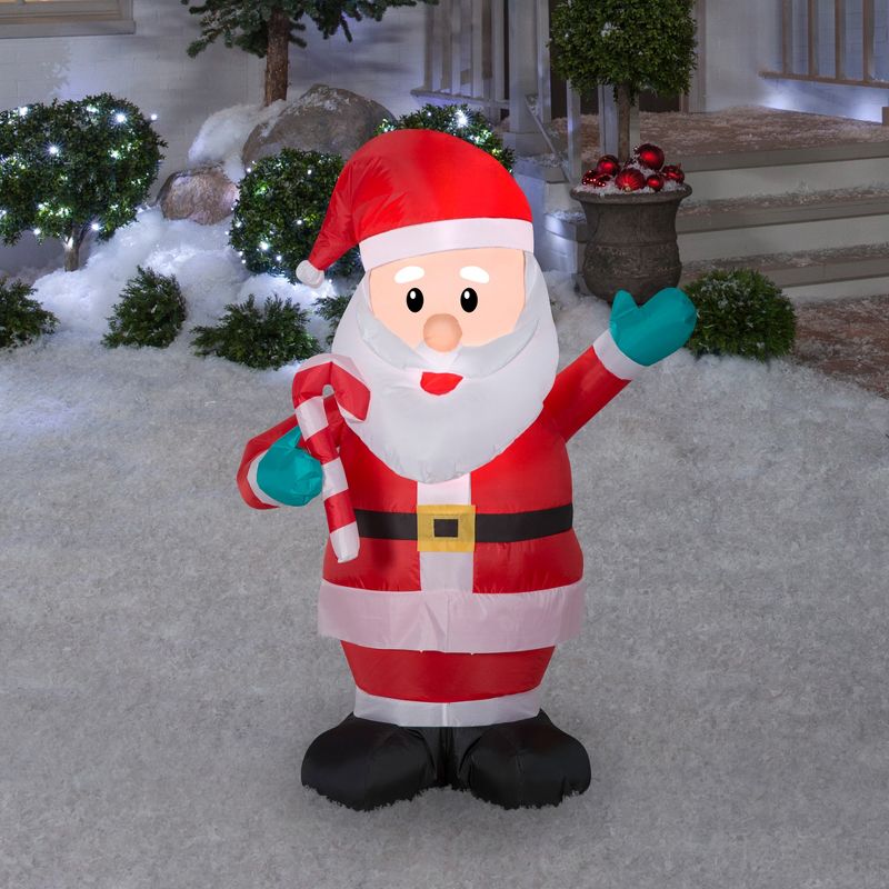 Gemmy Christmas Airblown Inflatable Santa, 3.5 ft Tall, Multi, 2 of 4