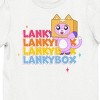 LankyBox Foxy Repeat Text Crew Neck Short Sleeve Youth Girl’s White T-shirt - 2 of 3