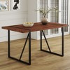 NicBex 55" Modern Rectangle  Dining Table,Kitchen Table with MDF Tabletop and Metal Legs for 4-6 Seaters,Brown Black - 4 of 4
