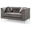TiramisuBest Dark Gray Traditional Loveseat, Classic Upholstered Sofa for Living Room or Sitting Area - 2 of 4