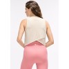 Peloton Women's Drapey Interlock Splice Back Muscle Tank, Oatmeal - 2 of 4