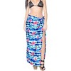 LA LEELA Women's Long Holiday Beachwear Bathing Suit Sarong Wrap Cover up Swimwear Wraps One Size Blue, Floral - 3 of 4