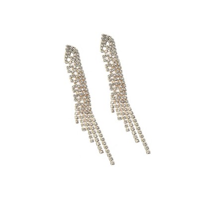 SOHI Women's Crystal Silver Casual Drop Earrings