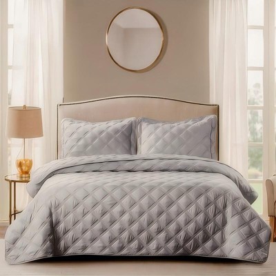 Evo Bytes Down Alternative Quilted Oversized 3 Piece Comforter Set