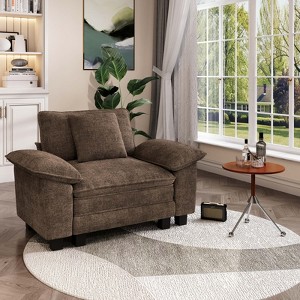 Captiva Designs Comfy Deep Seat Armchair, Oversized 1 PC Lounge Chair for Living Room, Corduroy & Chenille Fabric - 1 of 4