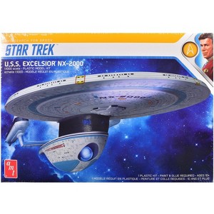 Skill 2 Model Kit U.S.S. Excelsior NX-2000 Space Ship "Star Trek III: The Search for Spock" (1984) 1/1000 Scale Model by AMT - 1 of 4