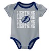 NHL Tampa Bay Lightning Infant Girls' 3pk Bodysuits - 3 of 4