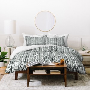 Black & White Dash and Ash Herring Duvet Cover - Deny Designs - 1 of 4