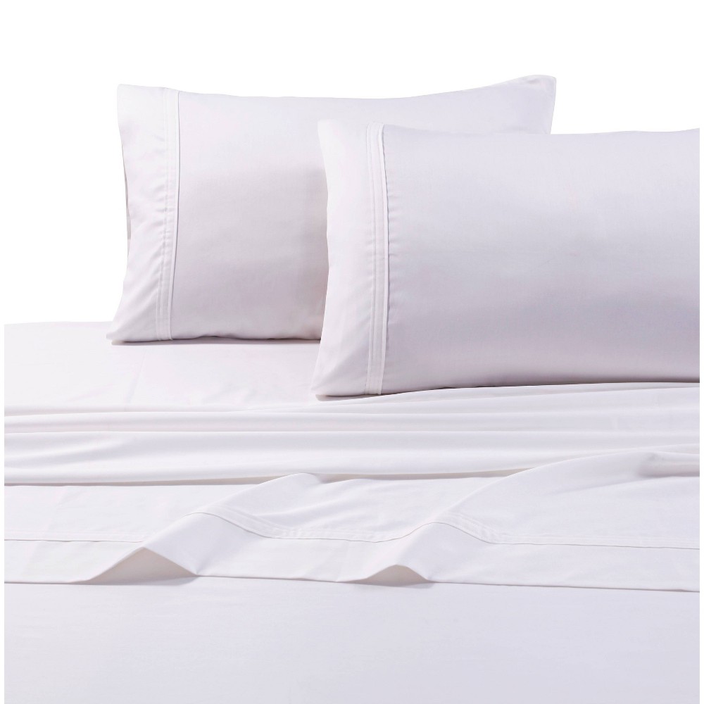 Photos - Bed Linen Queen 500 Thread Count Extra Deep Pocket Sateen Fitted Sheet White - Tribe