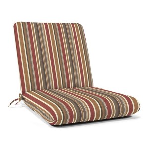 Casual Cushion Stripe Sunbrella Fabric 1-Piece Indoor/Outdoor Club Chair Cushion, 22"W x 44"L - 1 of 4