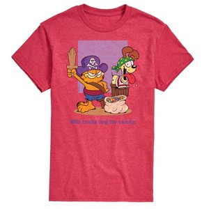 Men's - Garfield - Halloween Will Trade Dog For Candy Short Sleeve Graphic T-Shirt - 1 of 4