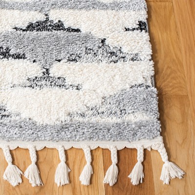 Gray Diamond Shag Synthetic 4' x 6' Area Rug