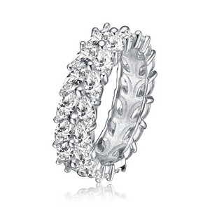 Guili Sterling Silver Marquise-Cut CZ Ring, a brilliant design radiating effortless sophistication and timeless beauty, sizes 6-8. - 1 of 3